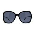 thumbnail image 2 of Womens Luxurious Metal Side Rhinestone Jewel Trim Butterfly Sunglasses All Black, 2 of 4