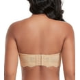 thumbnail image 2 of Exerin Women's Plus Size Strapless Full Coverage Underwire Lace Convertible Bra(38DD,Nude), 2 of 7