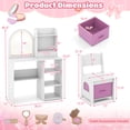 thumbnail image 3 of Costway Kids Vanity Set Princess Girls Makeup Vanity Desk with 3-Color LED Lighted Mirror White, 3 of 9