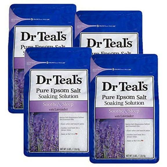 Dr Teal's Epsom Salt 4-pack (12 lbs Total) Soothe & Sleep with Lavender