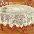 thumbnail image 2 of Beautiful Round Lace Tablecloth with Elegant Scalloped Bottom for Any Special Event Such as Wedding, Birthday Party, Baby Shower, Anniversary. Sits 6 to 8 People. (diameter 70 inches Round, White), 2 of 4