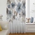 thumbnail image 6 of Blue Brown Spring Floral Sheer Curtains 108 Inches Extra Long, Botanical Vintage Light Filering Curtains, Privacy Drapes Simi Floor to Veiling Curtain for Living Room Bedroom Large Window Treatment, 6 of 9