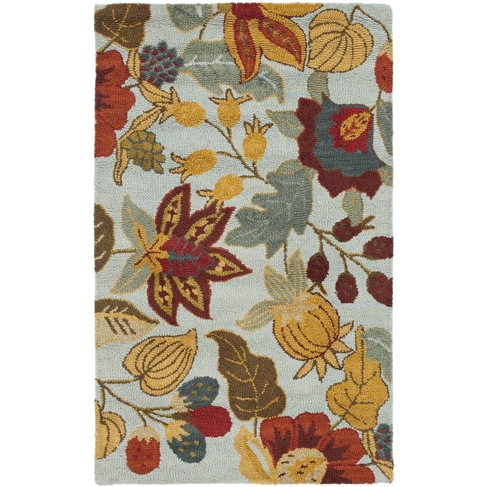 Safavieh Blossom Collection Blm863a Handmade Blue And Multi Premium Safavieh Blossom Collection Blm863a Handmade Blue And Multi Premium Wool Area Rug 6 X 9 Com