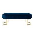 thumbnail image 3 of Posh Living Nicole Miller Orpheus Modern Velvet Bench in Navy Blue/Gold, 3 of 8