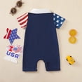 thumbnail image 7 of 4th of July Baby Boy Clothes Short Sleeve Romper Lapel Jumpsuit Newborn Summer My First 4th of July Baby Boy Outfit, 7 of 7