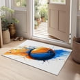 thumbnail image 3 of Basketball Area Rugs, Sports Ink Splash Basketball Carpet, Washable Non Slip Low Pile Soft Rug for Living Room Bedroom Dorm Decor Mat 5x6ft, 3 of 7