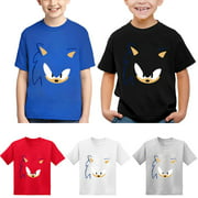 Boys Sonic The Hedgehog Cool Printed Funny Graphic T-Shirt Cartoon Tops Shirts for Kids Sports Shirt