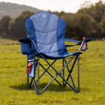 thumbnail image 3 of LAUSAINT HOME Camping Chair with Zipper Cooler Bag, Cup Holder & Side Pocket(Blue and Grey), 3 of 7