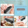 thumbnail image 3 of Hemvt 3 In 1 Electric Nail Clippers with Polishing, Rechargeable 2 Speeds Fingernails Clipper for Seniors, Adults, Baby, Automatic Nail Trimmer with Clip Storage and LED Light, Safe Use, Aorsher, 3 of 14