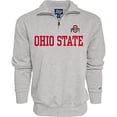 thumbnail image 2 of Blue 84 Men's Ohio State Buckeyes Quarter Zip Sweatshirt Grey, Grey, Large, 2 of 4