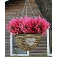 thumbnail image 3 of 8 Bundles Artificial Lavender Fake Flowers, Outdoor UV Resistant Plants Plastic Shrubs Hanging Flowerpot Indoor Outside Decoration(Rose), 3 of 7