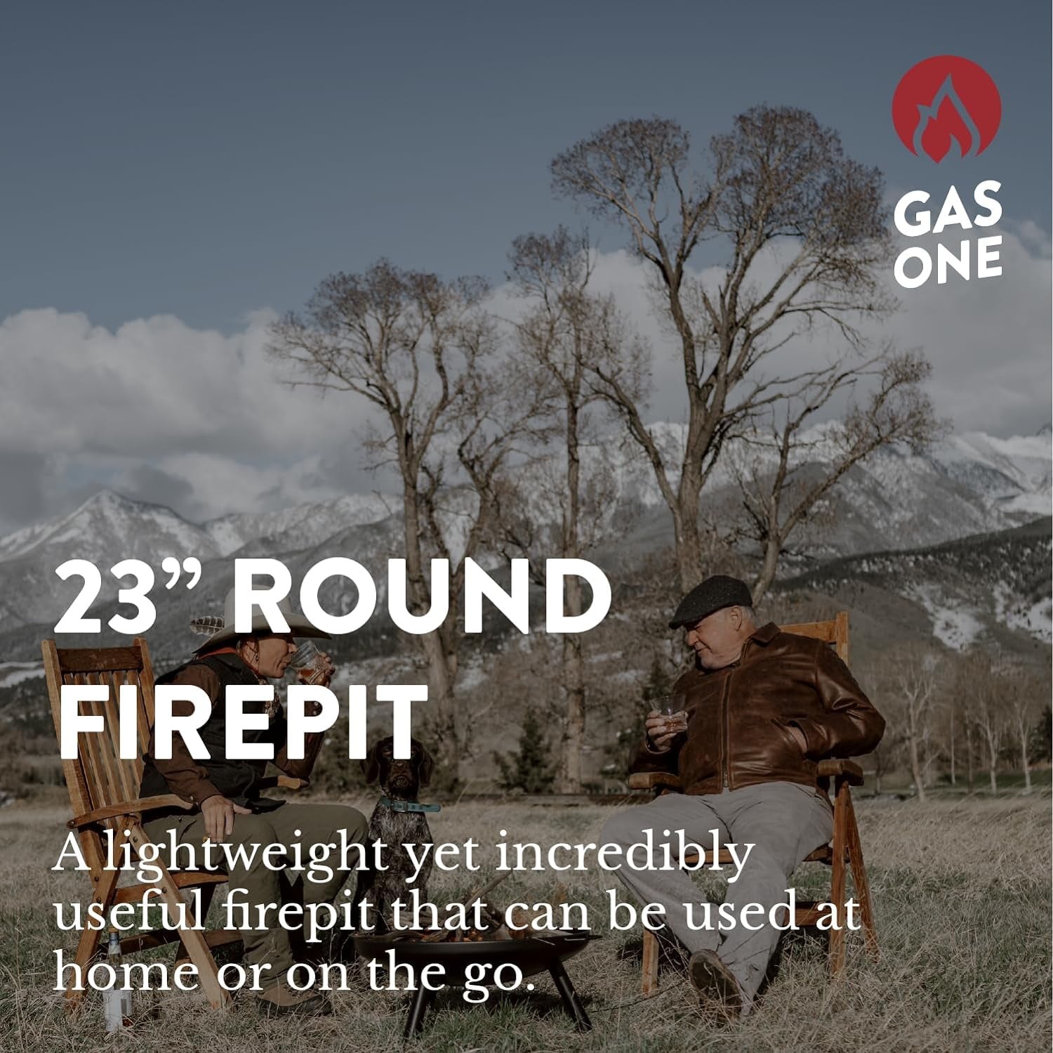 GasOne 23 in Outdoor– Wood Burning Fire Pit – Durable Alloy Steel Fire Pits for Outside – Small Fire