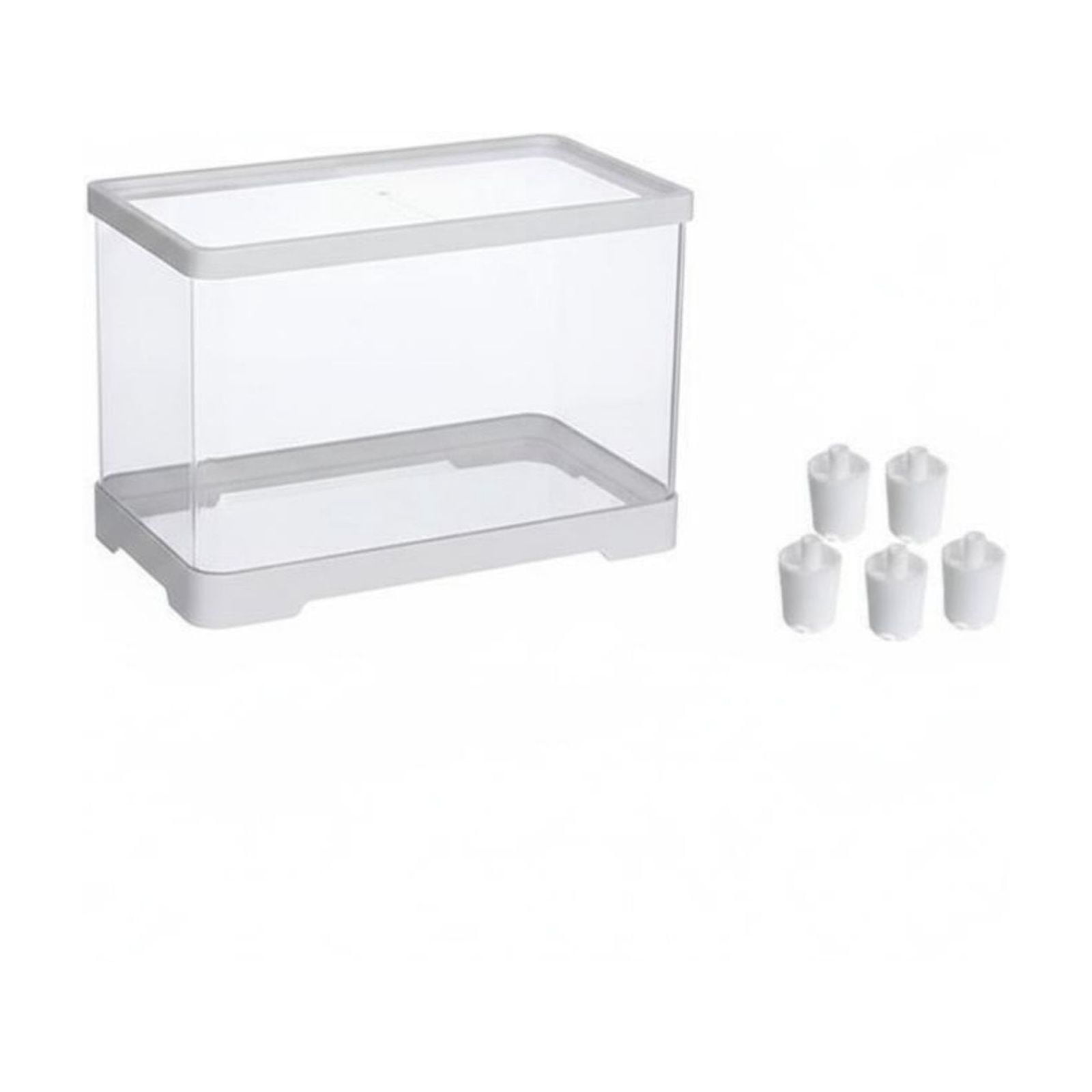 Rushawy 1 Count Acrylic Reptile Tank Panoramic Design Transparent Body Ventilated Cover Easy Feed Sliding Lid for Gecko Arachnid Amphibian Indoor Use