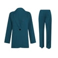 thumbnail image 5 of Autumn Business Casual Two Piece Suit For Women Polyester Jackets With Wide Leg Pants Wrinkled Resistant Wear Set, 5 of 9