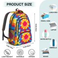 thumbnail image 5 of Red and Blue Tie Dye Pattern Backpack for School, Cute School Bag with Adjustable Shoulder Straps and Padded Back, 16.9"x12.6"x5.9", 5 of 5