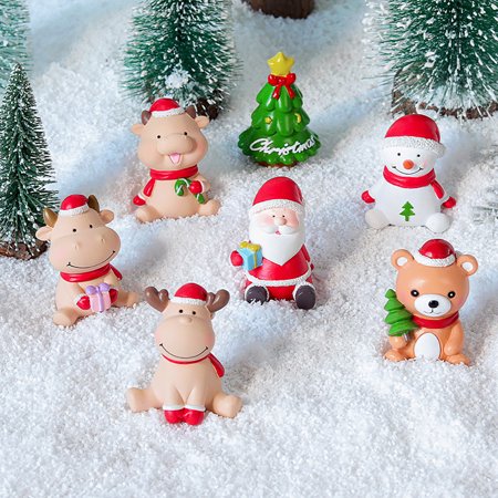 GROFRY Christmas Statue Nordic Santa Elk Image Christmas Flavor Fairy Garden Figurines Doll House Decor Terrarium Accessories