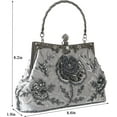 thumbnail image 3 of Kwuty Womens Vintage Floral Beaded Rhinestone Embroidery Clutch Sequin Crossbody Bag Evening Handbag for Bridal Wedding Party Prom, 3 of 7