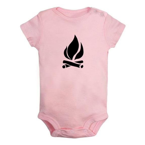 Nature Bonfire Pattern Rompers For Babies, Newborn Baby Unisex Bodysuits, Infant Jumpsuits, Toddler 0-24 Months Kids One-Piece Oufits (Pink, 0-6 Months)