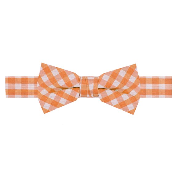 Jacob Alexander Young Boys' Gingham Checkered Pattern Pre-Tied Adjustable Banded Bow Tie - Red
