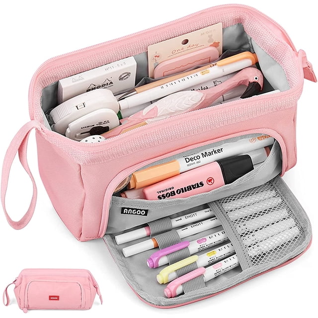 Estuche escolar rosa MACHAO de gran capacidad para niñas niños y estudiantes