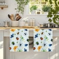 thumbnail image 4 of Spring Butterfly Dragonfly Kitchen Towels Set of 4, Rustic Botanical Floral Teal Green Absorbent Dish Towels for Kitchen, Microfiber Hand Towel, Quick Drying Tea Towel for Cleaning Dishcloths, 4 of 7
