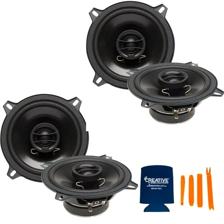 PowerBass Two Pairs of S-5202 5.25" OEM Replacement Coaxial Speakers