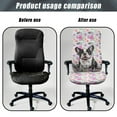 thumbnail image 4 of Renewold Boston Terrier Flower Computer Office Chair Cover Spandex Office Chair Cover Rotating Chair Slipcover Dustproof High Back Computer Chair Cover for Pets Dogs Cats, L, 4 of 7