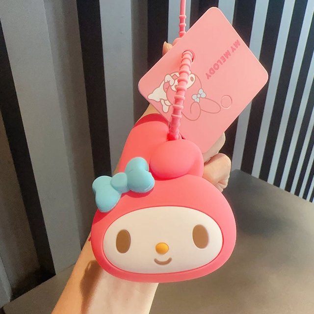 Cartoon Genuine Sanrio HelloKitty Kulomi Projection Camera Pendant Plush Big Ear Dog Keychain Female