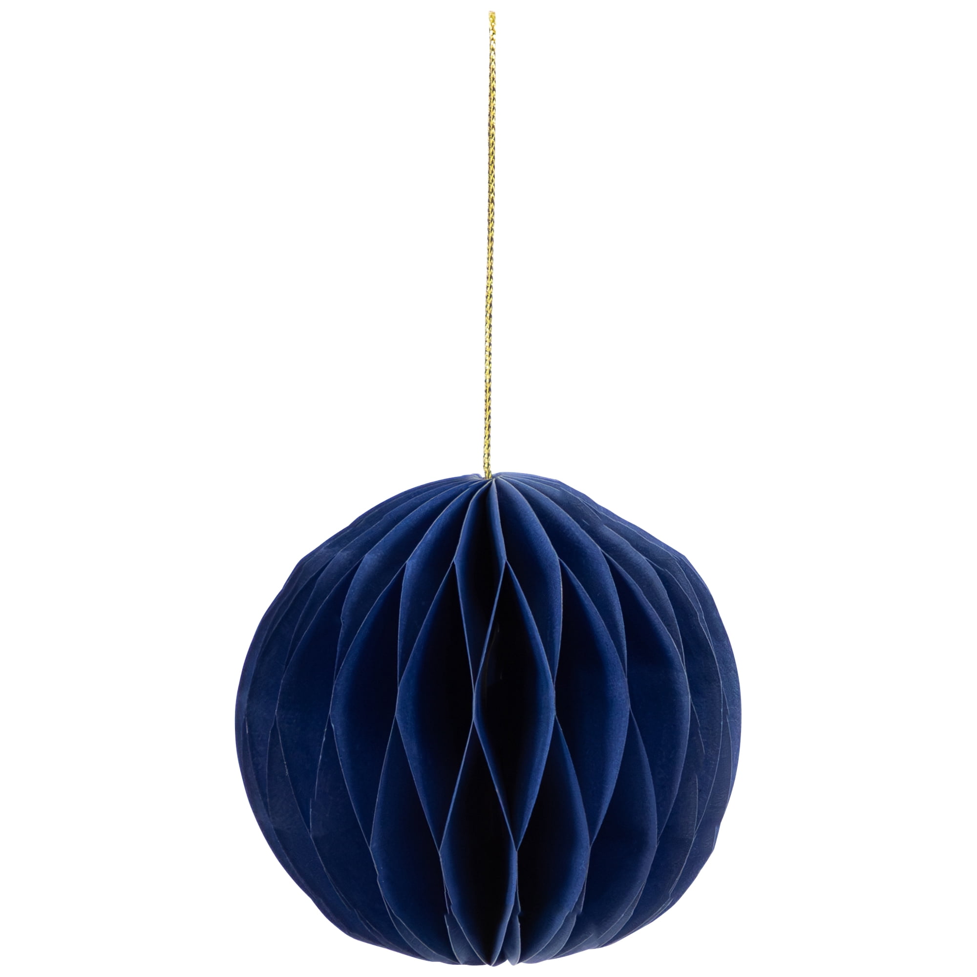 Northlight Accordion Honeycomb Foldable Paper Christmas Ornaments - 4" - Navy Blue - Set of 4