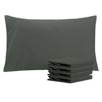 Ntbay Microfiber Pillowcase set - 4 Pack - Envelope Closure Pillow Cases - Queen - Dark Gray