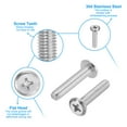 thumbnail image 3 of Uxcell Round Head Phillips Screws, 32 Pack M6-1 x 28mm 304 Stainless Steel 18-8 Full Thread, 3 of 7