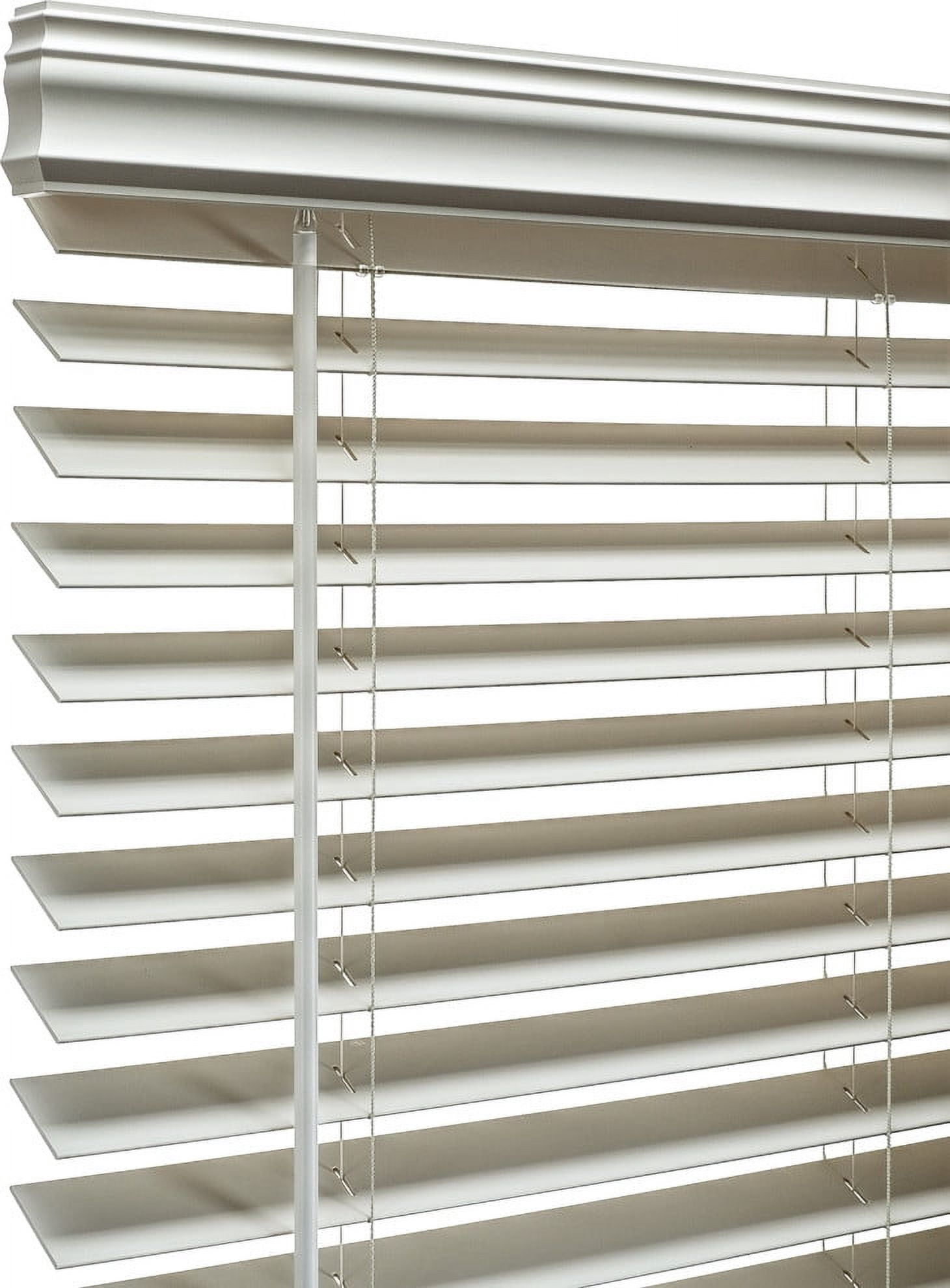 A Better Blind - Premium 2 Inch Cordless Fauxwood Horizontal Window Blinds - Smooth Snow White Color - 63 x 60