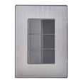 thumbnail image 1 of Placa Armada Inoxidable con 3 Apagadores Sencillos de Un Modulo Igoto gris oscuro INOX, 1 of 3