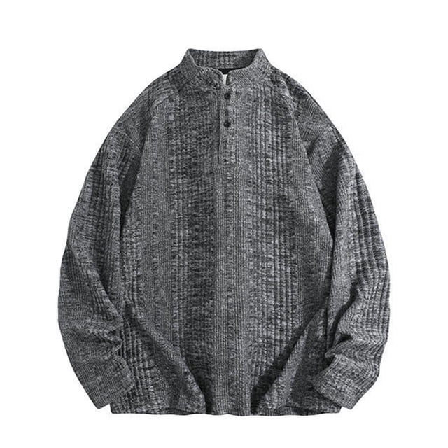 cfhntfmh Mens Knit Henley Tops Long Sleeve Button up Sweater Lightweight Slim Fit Ribbed Pullover Fall Fashion Clothes