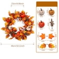 thumbnail image 3 of 18.11 inch Fall Wreaths for Front Door Outside,Autumn Wreath for Home Decoration,Fall Door Wreaths with Pumpkins Berries Maple Leaves for Thanksgiving Halloween Decorations Home Fall Decor,Z0-Orange, 3 of 9