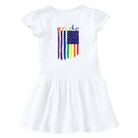 

Inktastic Painted American Rainbow Flag with Pride Gift Baby Girl Dress