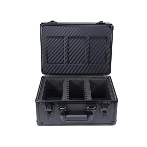 Slab Case Portable PSA Graded Card Storage Box  Holds 70 Slabs, Aluminum  With Clear Lid