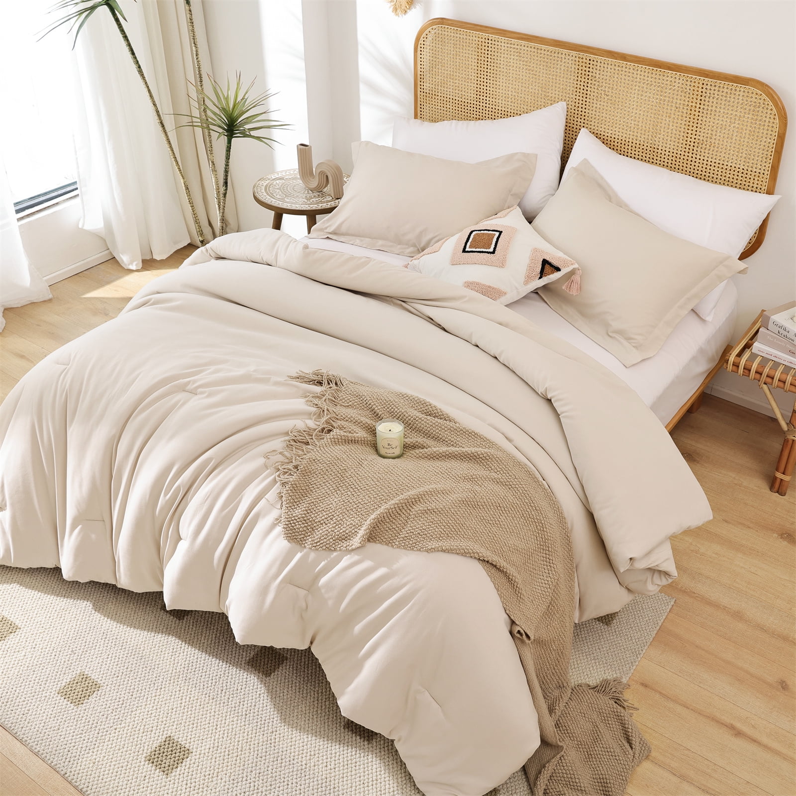 SPRINDAY King Size Comforter Set For Adult, 3 Piece White Bedding Comforter Sets For All Season