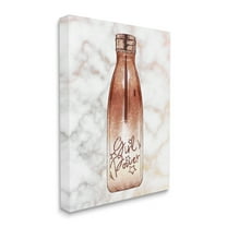 Stupell Industries Girl Power Quote Fashion Bottle over Marble Canvas Wall Art, 30 x 40, Design by Ziwei Li
