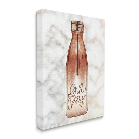 Stupell Industries Girl Power Quote Fashion Bottle over Marble Canvas Wall Art, 30 x 40, Design by Ziwei Li
