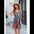 thumbnail image 2 of Vestidos de Verano Sin Mangas con Escote en V y Flores de Hojas S, 2 of 8