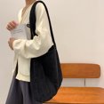 thumbnail image 4 of Bolsa Bolso de hombro de color sólido tejido para mujer Bolso grande con cremallera para mujer (negro) Tmvgtek Para estrenar, 4 of 9