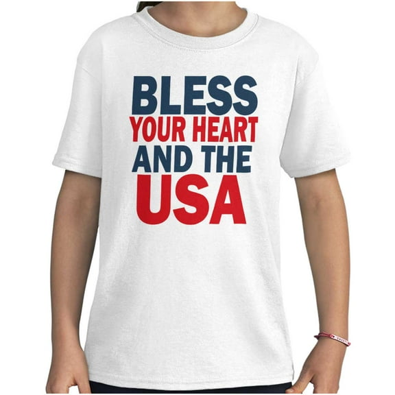 Bless Your Heart and the USA Cute Girls Kids T Shirt Tees Teen Brisco Brands X