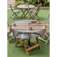 thumbnail image 4 of Outdoor Tablecloths with Umbrella Hole & Zipper, Brown Pink Vintage Round Tablecloths 60 Inch, Retro Farmhouse Elegant Pastoral Waterproof Table Cloth, Patio/Pool/Picnic Table Covers, 4 of 8