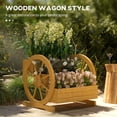 thumbnail image 4 of Outsunny Wooden Wagon Planter Box, Decorative 3-Tier Raised Garden Bed, 4 of 10