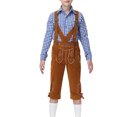 thumbnail image 6 of Trikvn Boys Bavarian Traditional Costume Plaid Long Sleeve Shirt and Suspender Shorts Set with Embroidery Details Classic Lederhosen Outfit for Halloween Party, 6 of 6