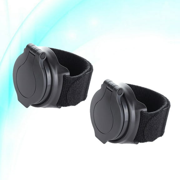 Worgeous 2pcs Bike Rear View Mirror Adjustable Wrist Wear Mirror Cycling Wristband Safety Back Rear View Mirror (Black)