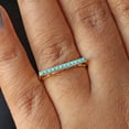 thumbnail image 4 of Round Turquoise Ring. Bar Ring, 925 Sterling Silver Engagement Ring, Half Eternity Ring Light Waight Jewelry., 4 of 5