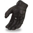 thumbnail image 2 of First Mfg Co - Blitz - Men's Motorcycle Biker Riding Black Leather Gloves - Extra Small - Double Ply Suede Grip Panels Padded Fingers Padded Palm, 2 of 2