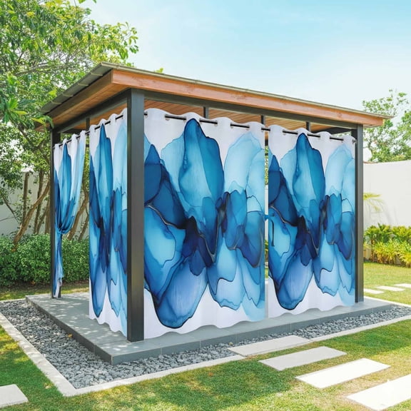 Watercolor Outdoor Curtains for Patio Waterproof, Forest Mystery Decoration Grommet Curtains for Porch Outside Privacy Drape for Gazebo Garden Pergola, 2 Panels, 54x95in